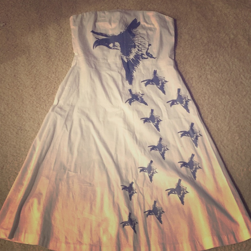 Strapless white dress